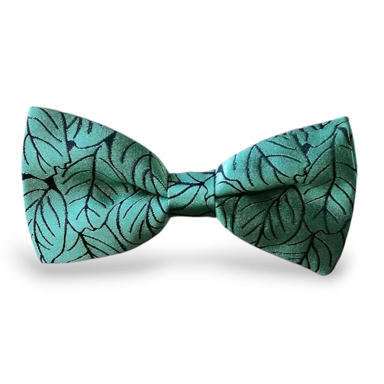 noeuds-papillon-tisses-jacquard-dufy-feuilles-vert
